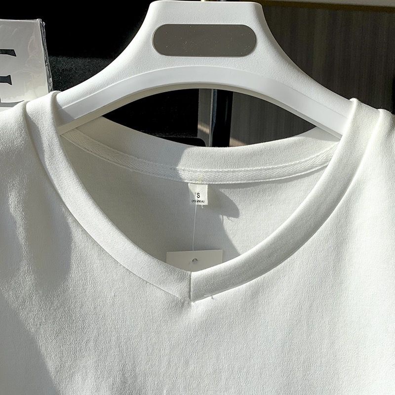 Áo Thun cotton Ngắn Tay Cổ Chữ v Thiết Kế Mới Mùa Hè Cho Nữ