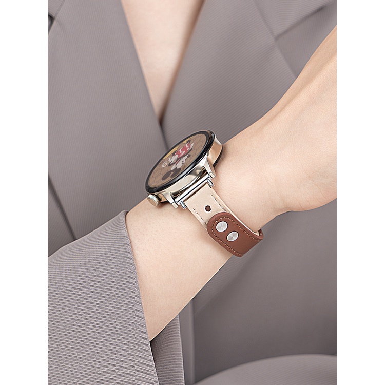Dây Đeo Bằng Da 20mm / 22mm Cho Đồng Hồ Thông Minh samsung galaxy watch 4 / 5 / 6 / 5 pro / 6 classic / gear s3 / active 2 huawei gt 2e 3 4