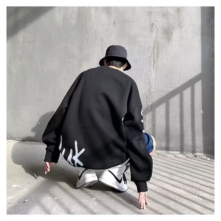 Áo Thun Tay Dài Cổ Tròn Dáng Rộng Thời Trang Cho Nam Giới size m-8xl