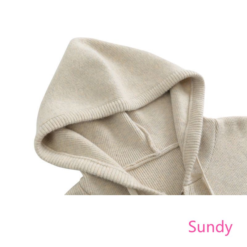 Plus Áo Khoác cardigan Dệt Kim Phối Khóa Kéo Thêu Hình Thỏ Xinh Xắn Cho Nữ