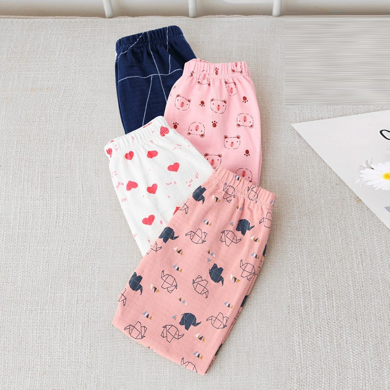 Quần Ngủ Dài Họa Tiết Hoạt Hình Thời Trang Thu Đông Cho Bé 90-160cm