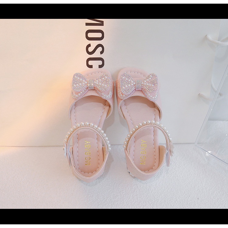Giày Sandal Đế Mềm Hở Ngón Đính Nơ Phong Cách Công Chúa Thời Trang Mùa Hè 2023 Cho Bé Gái