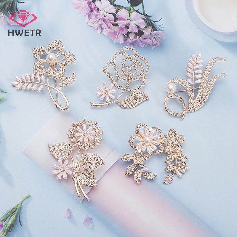 Ghim Cài Áo Hình Hoa Đính Ngọc Trai Nhân Tạo Thời Trang Mới