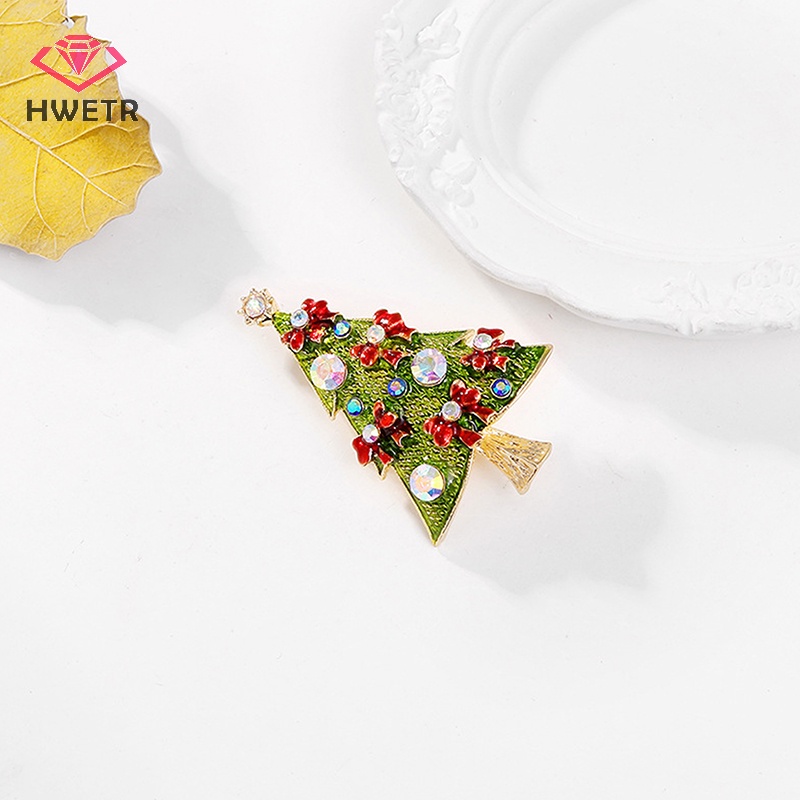 Trâm Cài Áo Hình Cây Thông Đính Đá Thời Trang Cho Nữ Mới