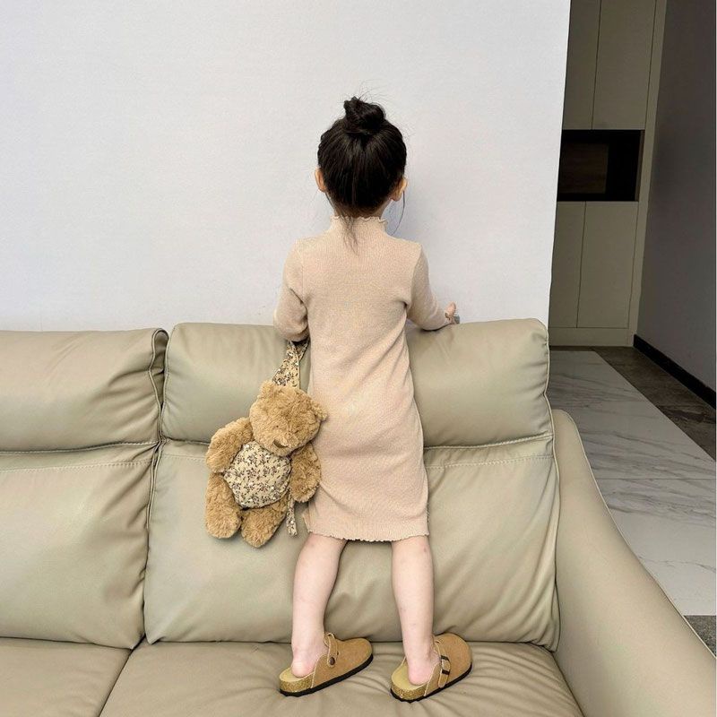 Đầm Công Chúa Tay Dài Chất Liệu cotton Họa Tiết Kẻ Sọc Màu Sắc Thời Trang 2023 Cho Bé Gái