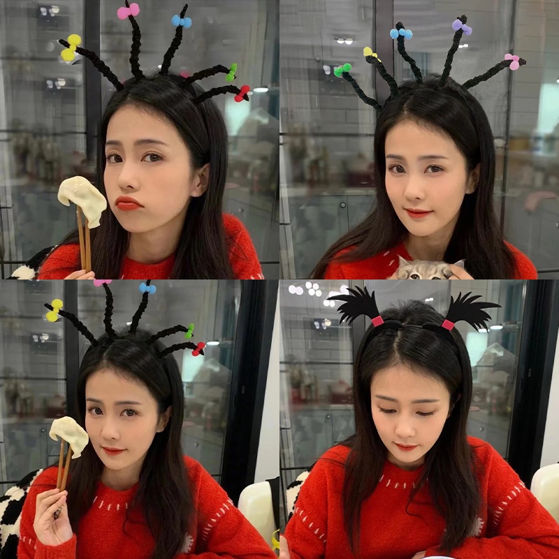 Băng Đô Cài Tóc Màu Đen Phong Cách Hàn Quốc Thời Trang halloween Vui Nhộn