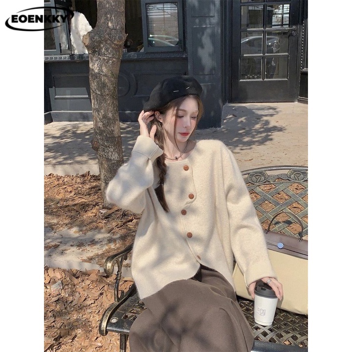 EOENKKY Áo Len áo khoác cardigan  Thời trang hàn quốc Thời trang Cái mới Chic Phong cách A91K68U 37Z230915