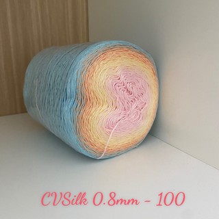 Sợi cầu vồng Silk 0.8mm, 300g, Chouihandmade, đan móc áo, váy, khăn
