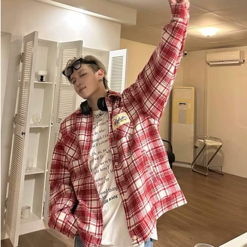 Áo Sơ Mi Tay Dài Dáng Rộng Thêu Họa Tiết Thời Trang Đường Phố Mỹ 2023 Cho Nam Nữ