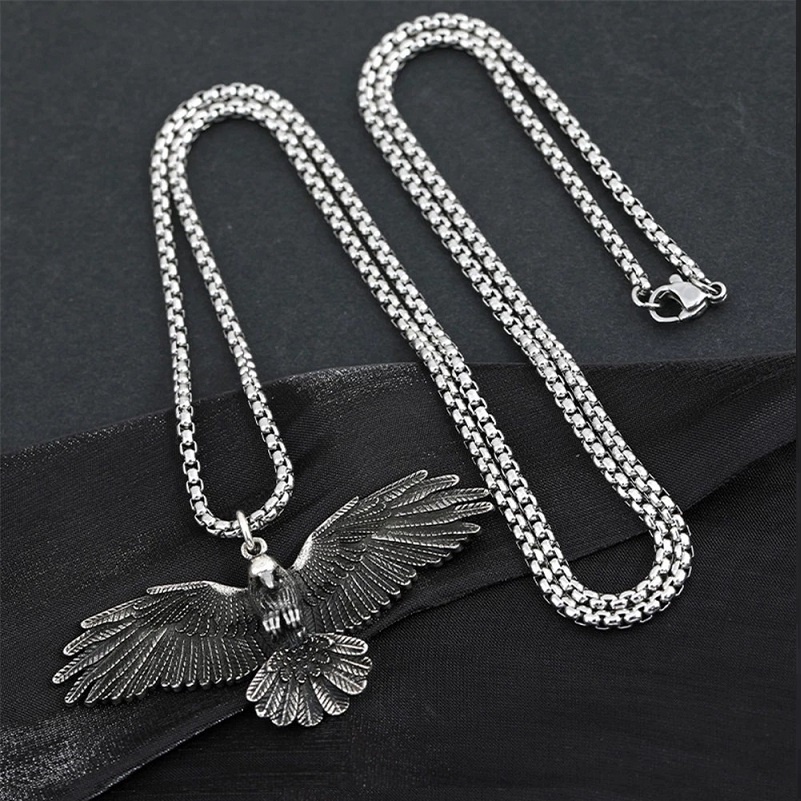 Vòng cổ Mặt Đại Bàng Phong Cách hip hop Thời Trang Cho Nam