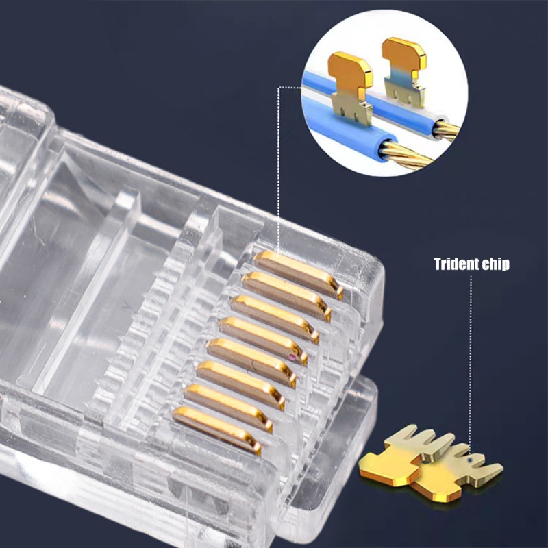 Đầu Nối Mạng cat6 cat5 rj45 Mạ Vàng / Đầu Nối Dây Cáp Internet