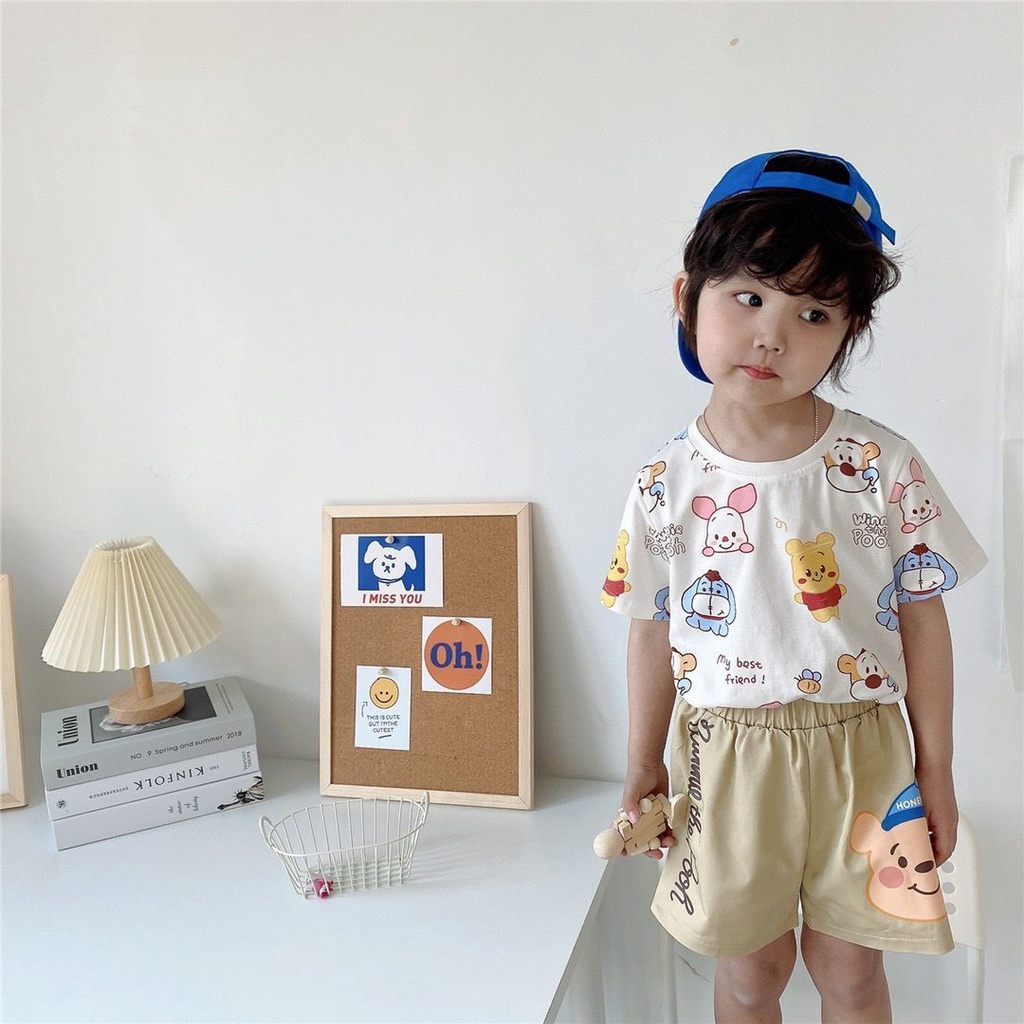 Áo Thun cotton Hàn Quốc Tay Ngắn In Họa Tiết Hoạt Hình Dễ Thương Thời Trang Mùa Hè 2023 Cho