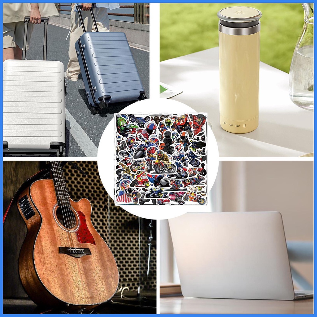 Bộ 50 Đề Can Dán Xe Đạp / Xe Máy Chống Thấm Nước Thời Trang Cho Trẻ Em