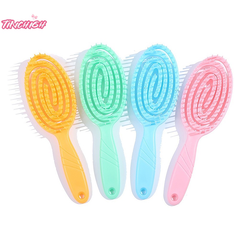 Lược Chải Tóc Mát Xa Da Đầu Co Giãn Màu Trơn Tiện Dụng