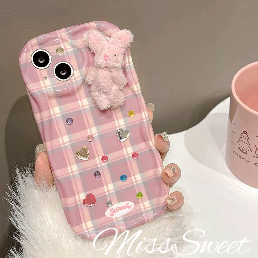 OPPO A38 A58 A98 A78 A17 A77 A77s A57 A76 A96 A16 A16s A15 A15s A54 A74 A55 A95 A94 A93 A53 A33 A32 A9 2020 A3s A5s Reno 8T 7Z Pink Cute Rubbit 3D Doll Sticker Soft Phone Case