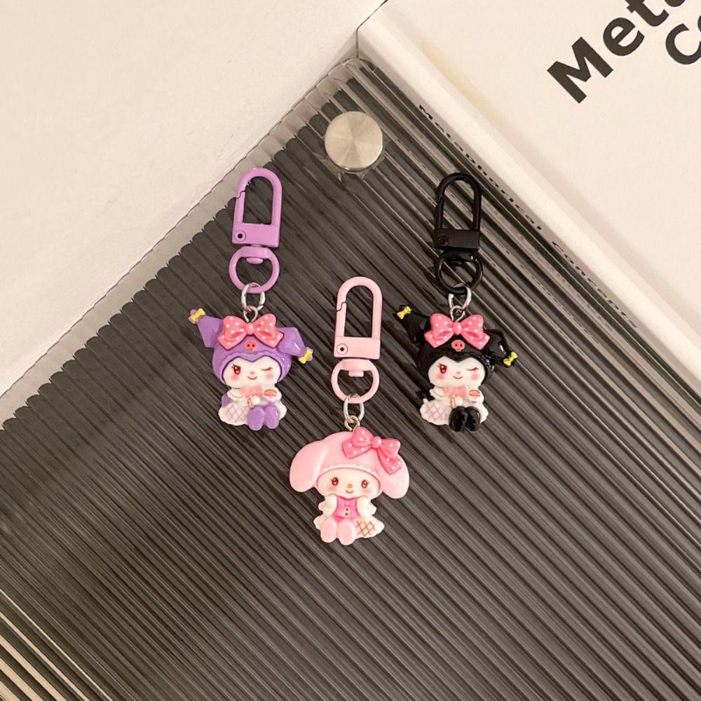 Mmluck cinnamoroll Móc Chìa Khóa resin Họa Tiết Hoạt Hình Mặc Đầm pachacco Pom purin my melody