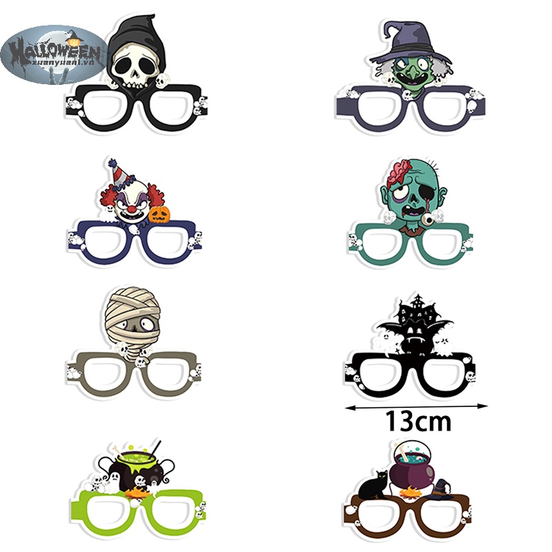 Set 8 Mắt Kính Hóa Trang halloween Cho Bé