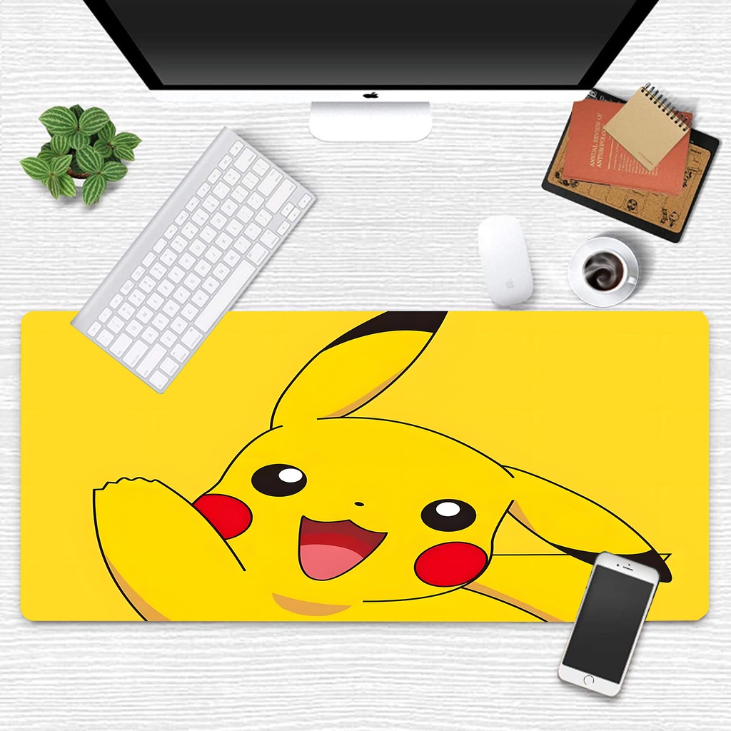 Tấm Lót Chuột Bàn Phím Máy Tính pc laptop Chống Trượt In Hình pikachu Pokemon Độc Đáo Tiện Dụng
