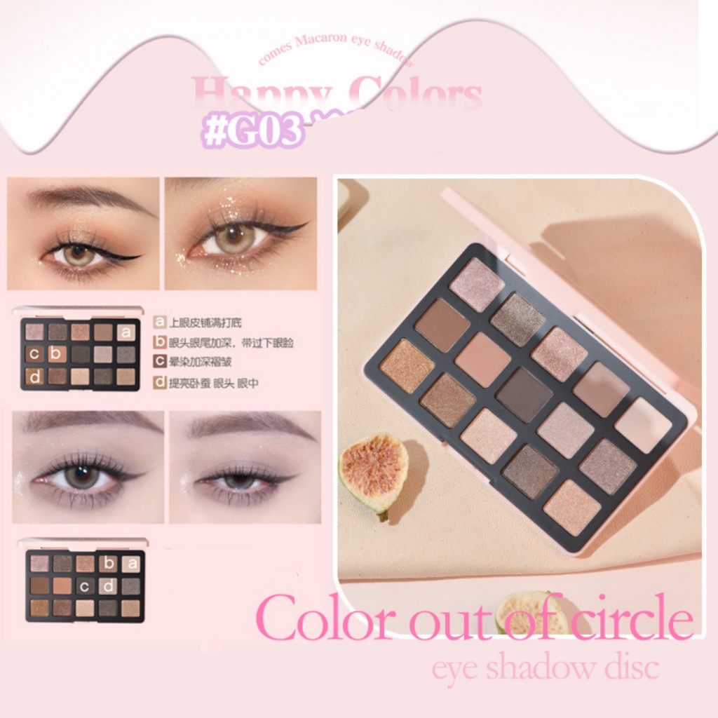 Bảng phấn mắt Gogo tales 15 màu nhũ mắt nội địa trung nhiều màu chính hãng GT522 .