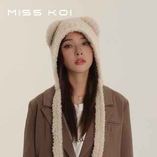 Misskoi  Mũ Len Dệt Kim Giữ Ấm Bảo Vệ Tai Dễ Phối Đồ Phong Cách Mới Mùa Thu Đông Cho Nữ