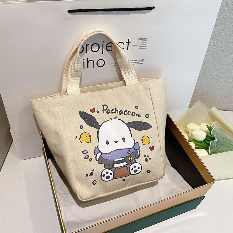 Túi Xách canvas In Hình Chó pacha Thời Trang Hàn Quốc
