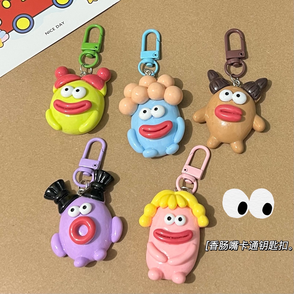 Móc Khóa Hình Quái Vật Miệng To Vui Nhộn Dễ Thương