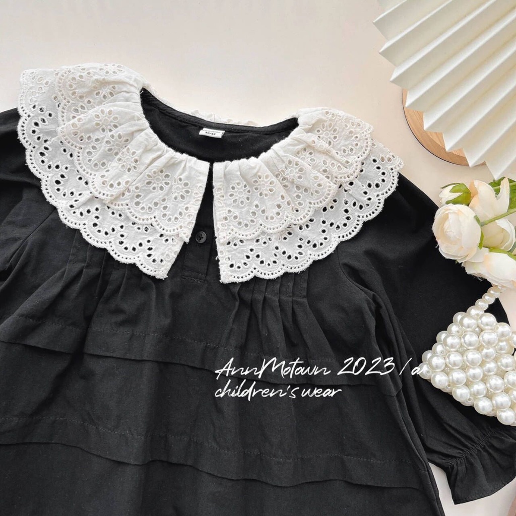 Đầm Thu Đông Tay Dài Màu Trơn Phong Cách Pháp Cổ Điển Dễ Thương Cho Nữ