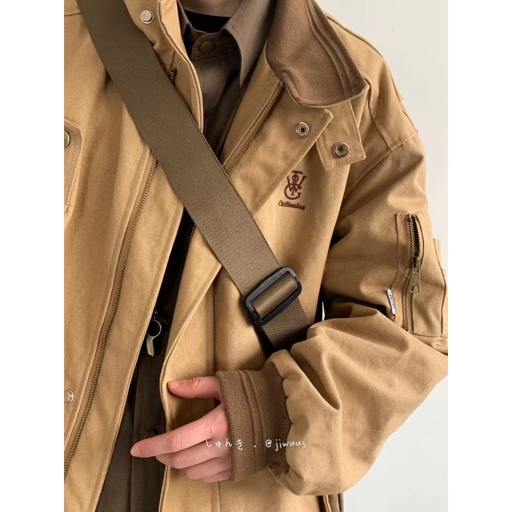 Áo Khoác Thêu Họa Tiết Phong Cách retro Nhật Bản Thời Trang Cho Nam Nữ