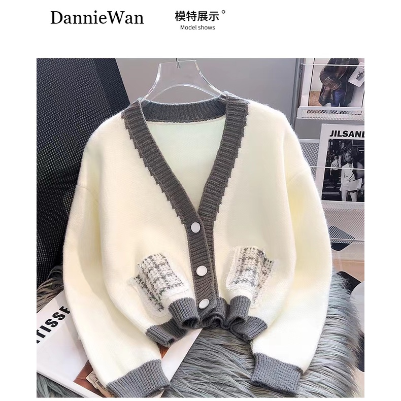 DannieWan Áo Len áo khoác cardigan áo cardigan áo sweater nữ Thể thao Fashion Casual Fashion A91K78S38Z230919