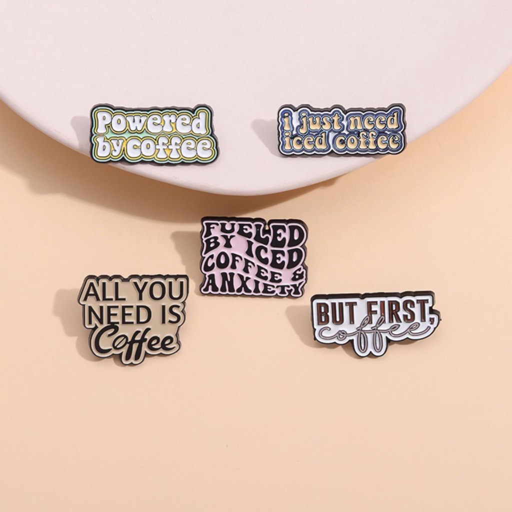 Ghim Cài Áo Kim Loại Họa Tiết Hoạt Hình Cà Phê 50 Kiểu Cho Cặp Đôi