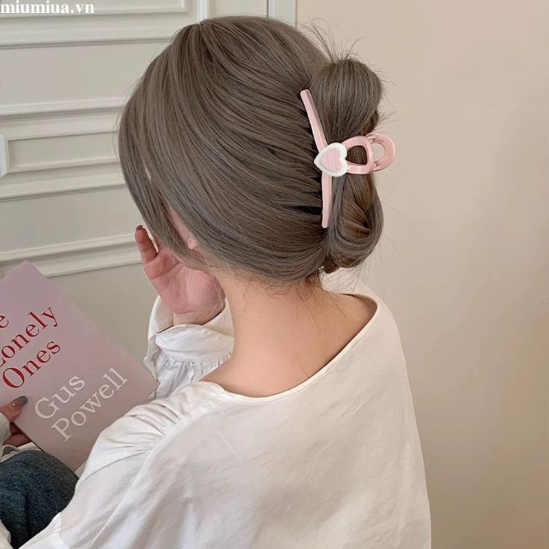 Miumiua🔮Kẹp Tóc Hình Cá Mập Màu Hồng In Chữ Thiết Kế Đơn Giản Xinh Xắn Cho Nữ 2024