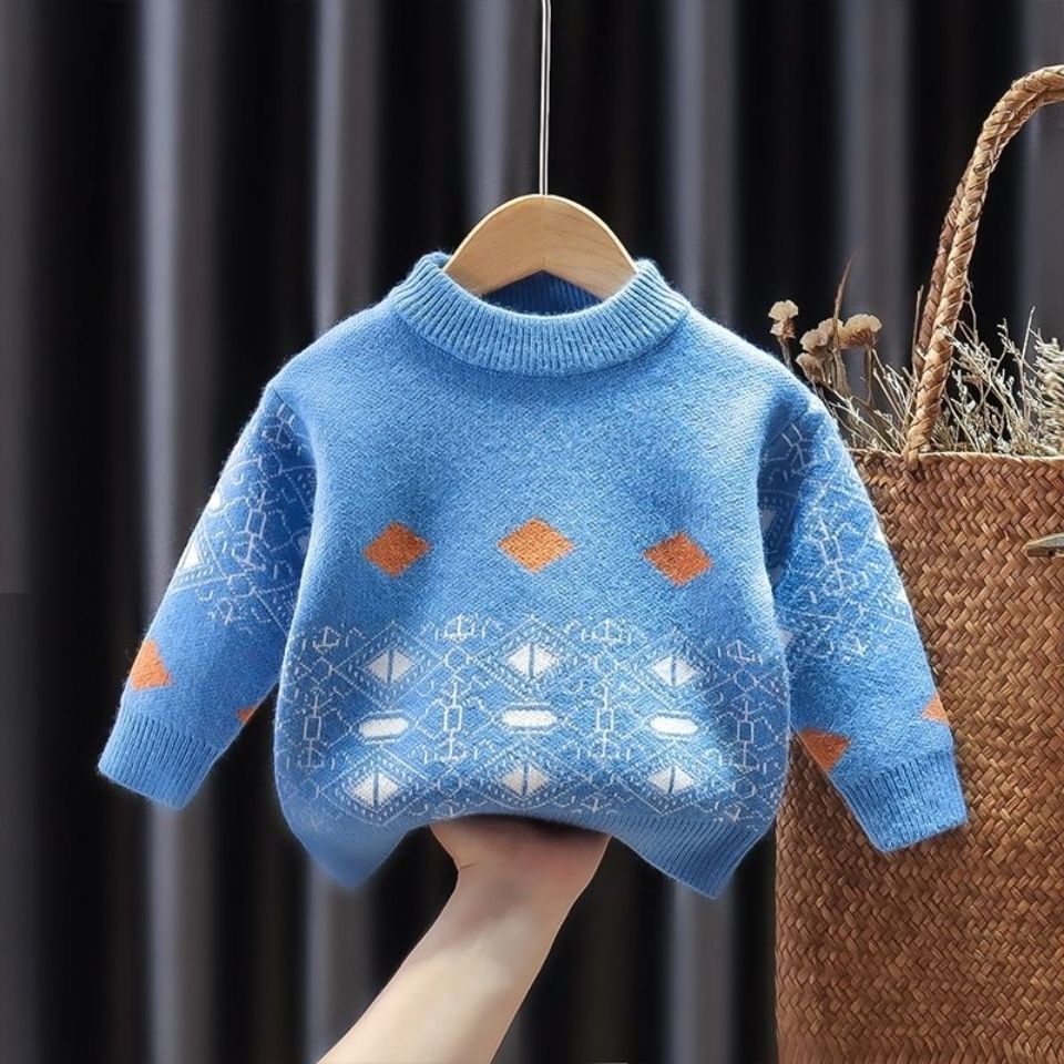Áo Sweater Vải Nhung Dày Dặn Phong Cách Hàn Quốc Thời Trang Thu Đông 2023 Mới Cho Bé Trai Và Bé Gái