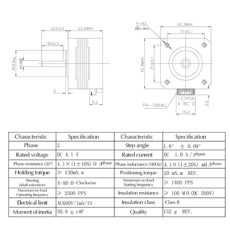 ĐỘNG CƠ BƯỚC 42 17HS4023 CAO 23MM