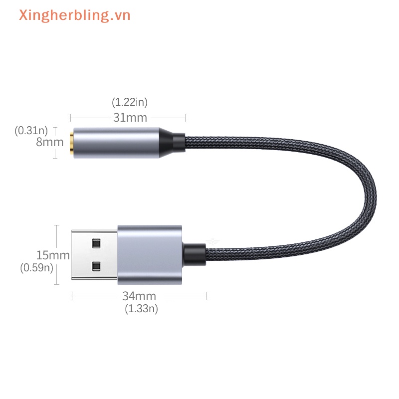 Thẻ Âm Thanh usb 3.5mm Chuyển Đổi Thẻ Âm Thanh xbvn 20cm Sang 3.5mm