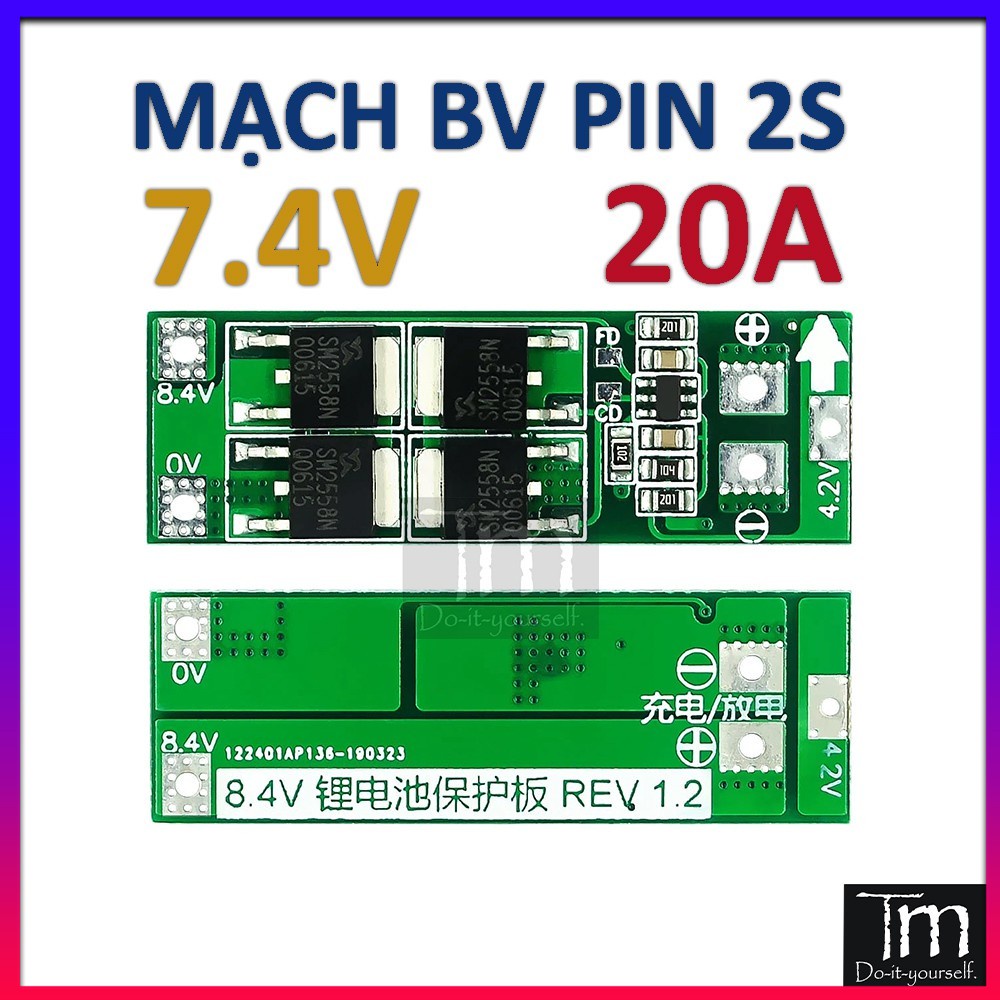 Mạch Bảo Vệ Pin 2S 7.4V 20A