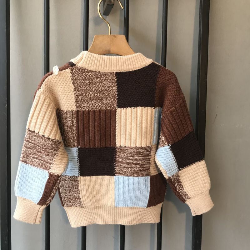 Áo sweater Dệt Kim Dày Dặn Kẻ Sọc Dáng Rộng Kiểu Hàn Quốc Thời Trang Mùa Đông Cho Bé Trai