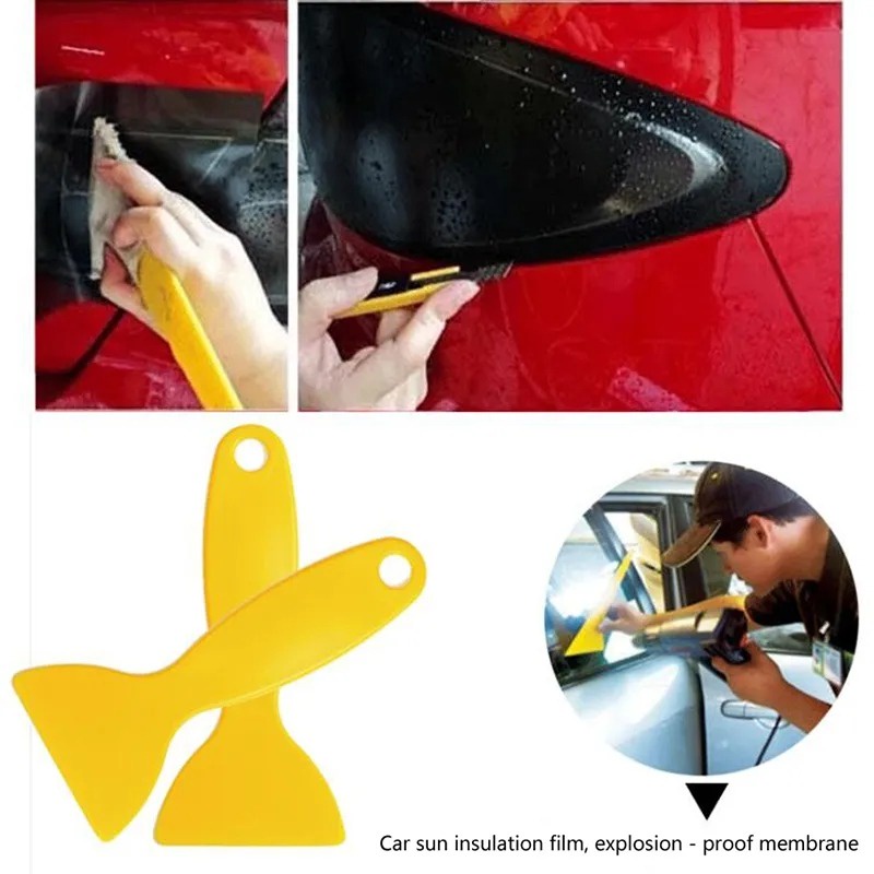 Phụ Kiện Tạo Kiểu Tự Động Xe Hơi / Tấm Phim Tam Giác Bằng Nhựa vinyl Màu Vàng / Cạo Phim Dán Đèn Xe Hơi / Kính Cửa Sổ Di Động