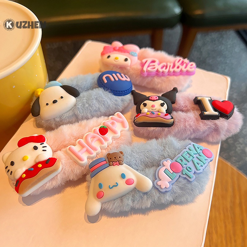 Kẹp tóc KUZHEN hình thiên thần nhồi bông sanrio kuromi my melody cinnamoroll hoạt hình đáng yêu làm quà tặng cho nữ