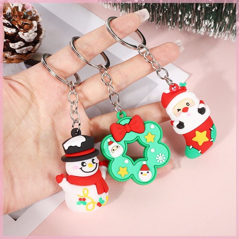 Móc Khóa Hình Ông Già Noel Tuần Lộc Chim Cánh Cụt Hoạt Hình Cho Cặp Đôi Mới