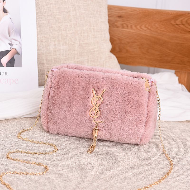 Túi Đeo Vai Hình Vuông Phủ Lông Phong Cách Hàn Quốc Dễ Thương Thời Trang Cho Nữ