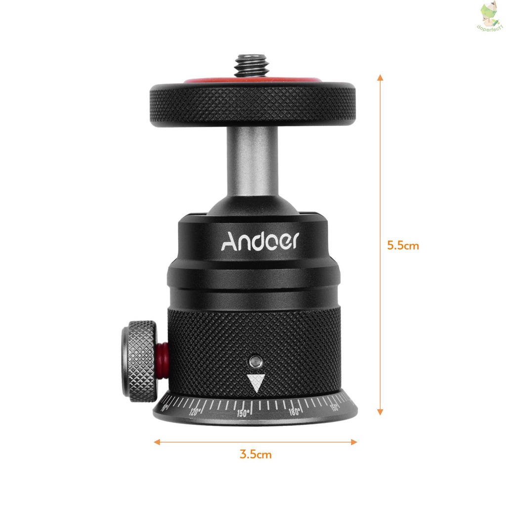 ANDOER Gậy Ba Chân Đầu Bi Toàn Cảnh Bằng Hợp Kim Nhôm Xoay 360 Độ° Xoay Tròn 1800 Độ Chuyên Dụng Cao Cấp 1800° Lật Chân Đế Máy Ảnh Không Gương Lật 1 / 4 Cho dslr came-9.7