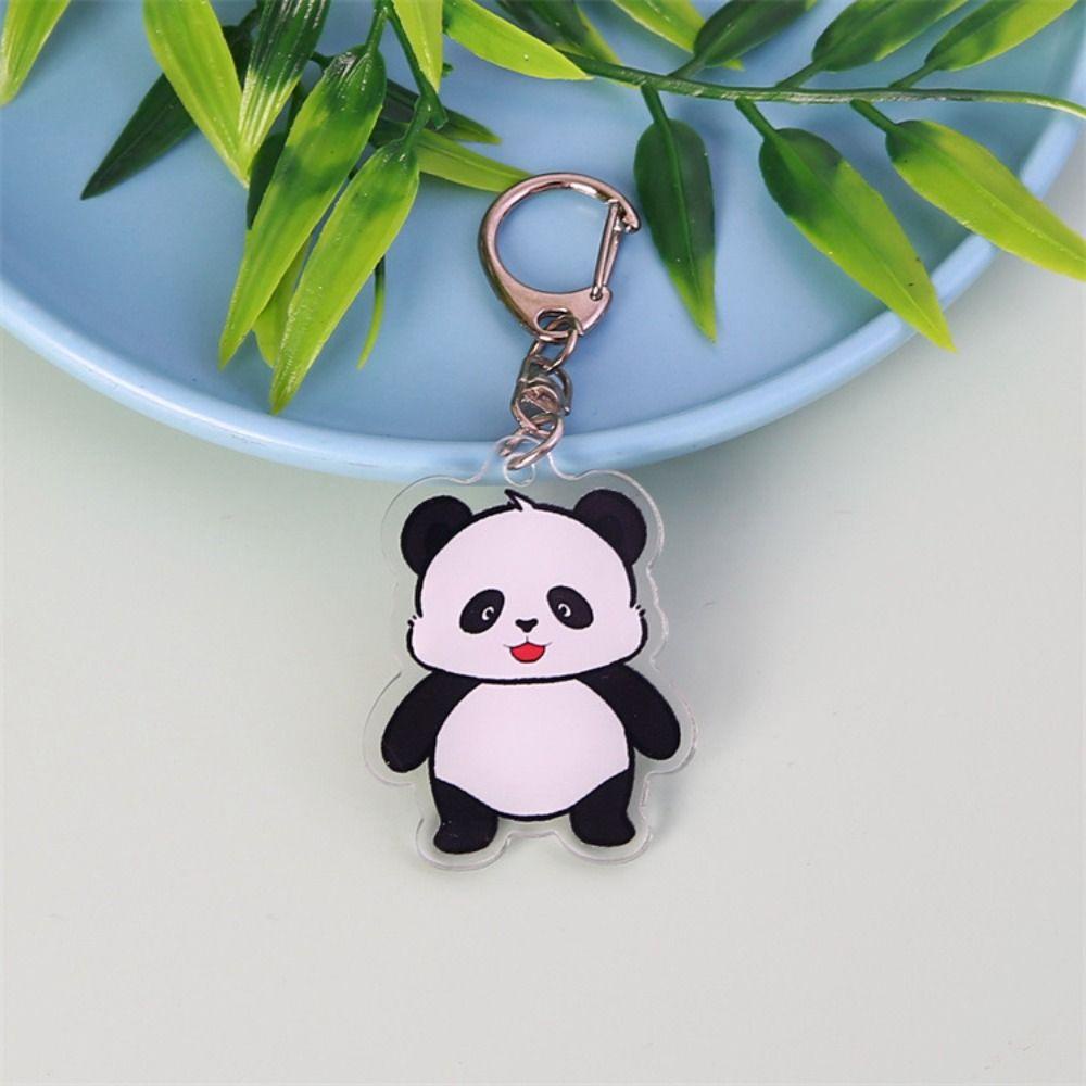 Lanfy Móc Chìa Khóa acrylic Hình Gấu Trúc Hoạt Hình Vui Nhộn diy