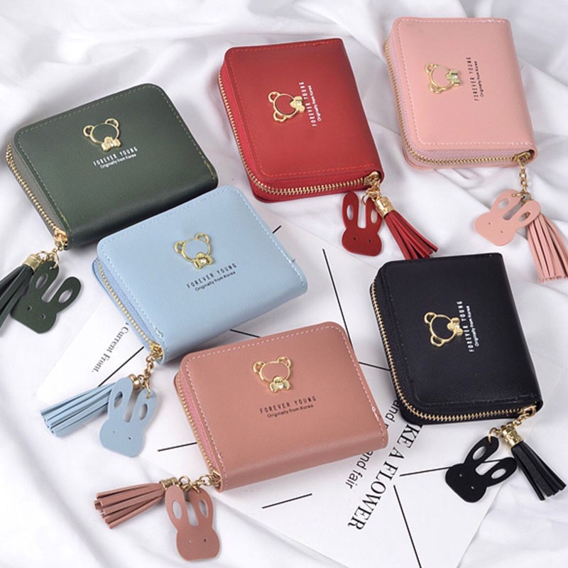 Ví ngắn YANNIAO mini có khóa kéo thời trang cho nữ