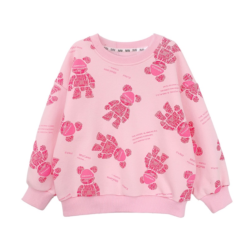 Annie quần áo trẻ em Áo Nỉ Dài Tay Cổ Tròn Thời Trang Cho Bé Gái đồ bộ bé gái