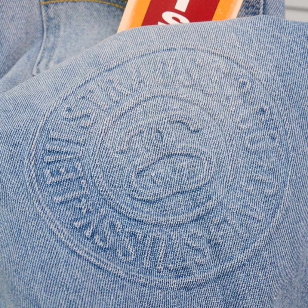 PELE stussy top version Tide brand joint 150th anniversary relief jeans casual trousers embroidery
