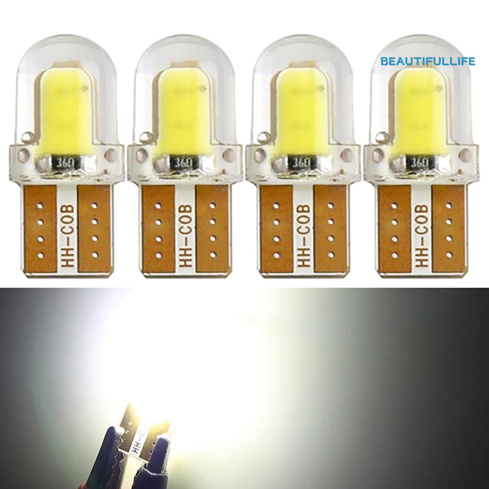 Bộ 4 Bóng Đèn led Tín Hiệu 12v t10 w5w cob Chuyên Dụng Cho Xe Hơi