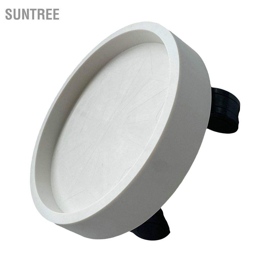 SUNTREE Khay chậu hoa Bánh xe hình tròn xoay có thể tháo rời Giá đỡ cây cho ban công màu trắng
