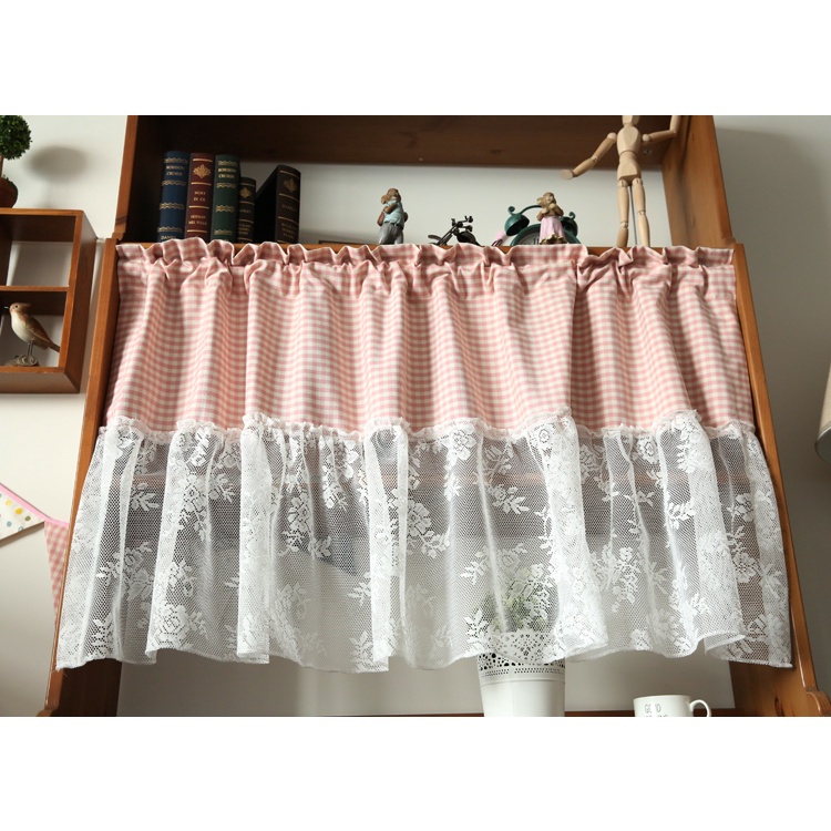 Rèm trang trí phối bèo ren vitage, rèm tủ, rèm bếp decor trang trí nhà cửa