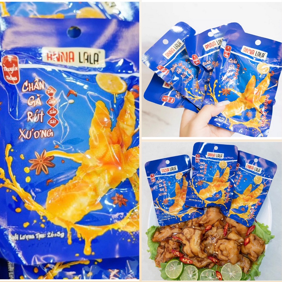 Chân gà rút xương Anna lala 28g bao bì mới đậm vị hơn MINA FOOD