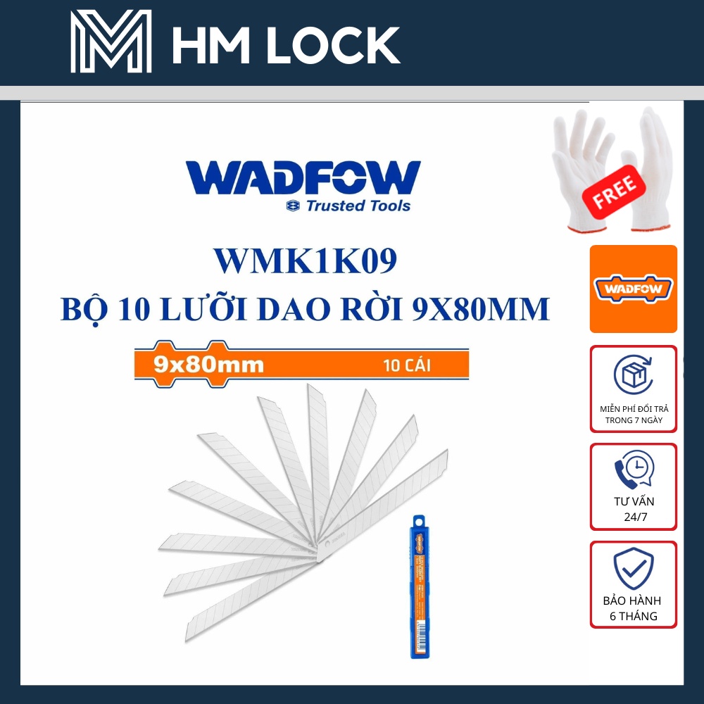 BỘ 10 LƯỠI DAO RỜI 9x80mm WADFOW - HÀNG CHÍNH HÃNG - WMK1K09